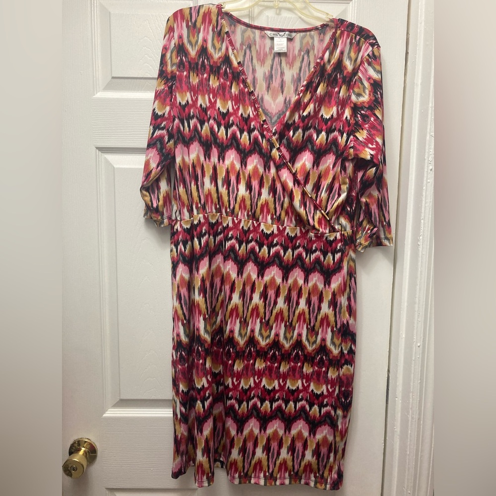 Gorgeous Pink Print, Women’s Plus Dress, Size 1X, used $5.00